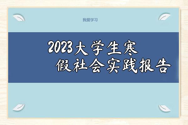 2023大学生寒假社会实践报告